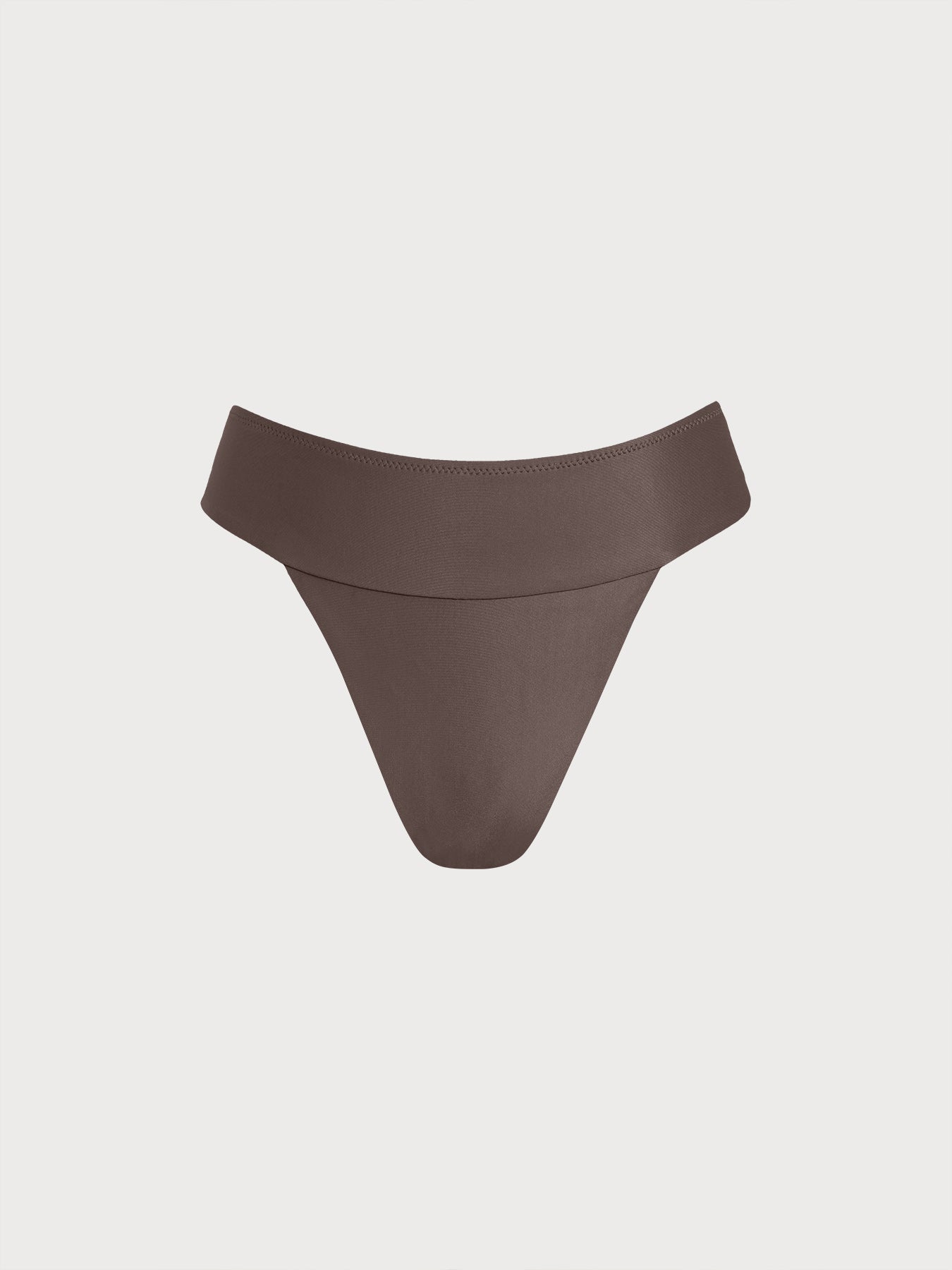 Women Knitted Nylon blended Bikini Bottoms Dark Coffee Sustainable Bikinis - BERLOOK