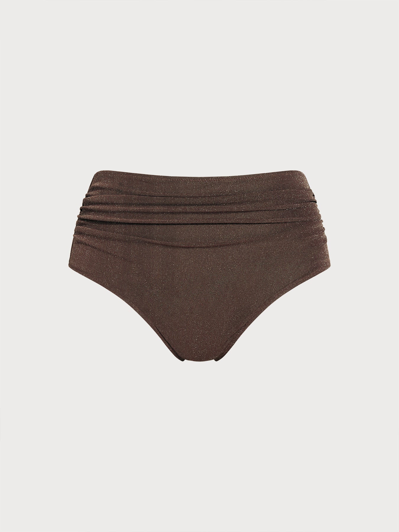 Women Knitted Nylon blended Bikini Bottoms Dark Coffee Sustainable Plus Size Tankinis - BERLOOK