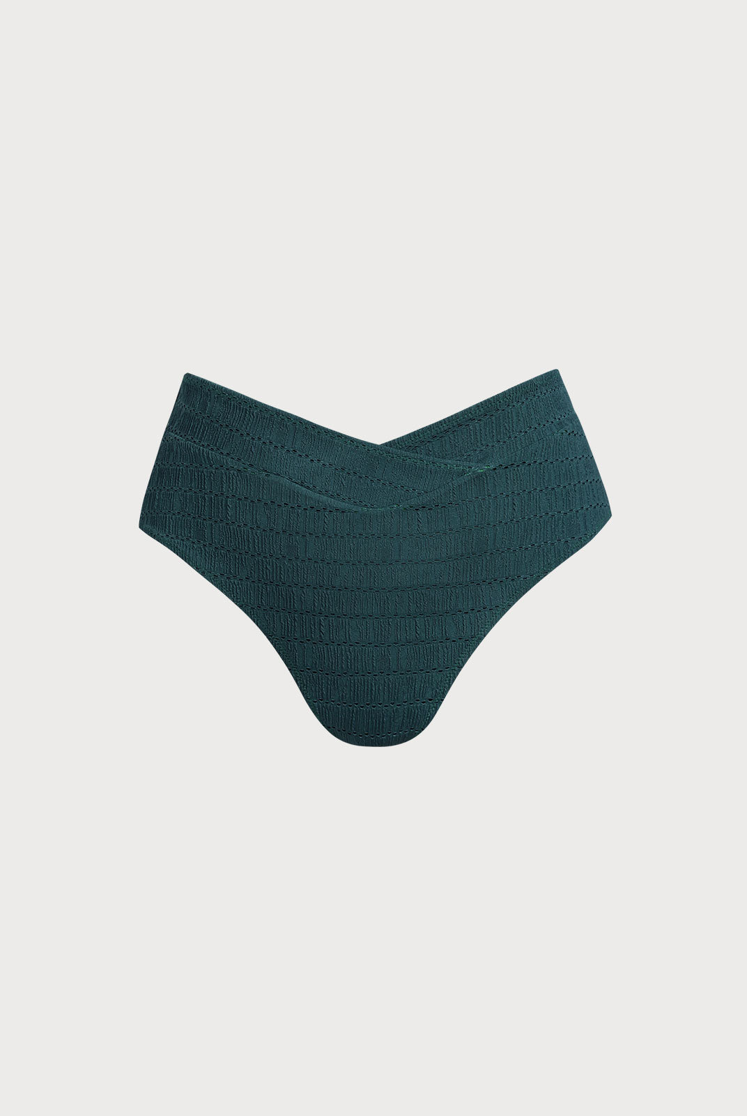 Women Knitted Nylon blended Bikini Bottoms Dark Green Sustainable Plus Size Bikinis - BERLOOK