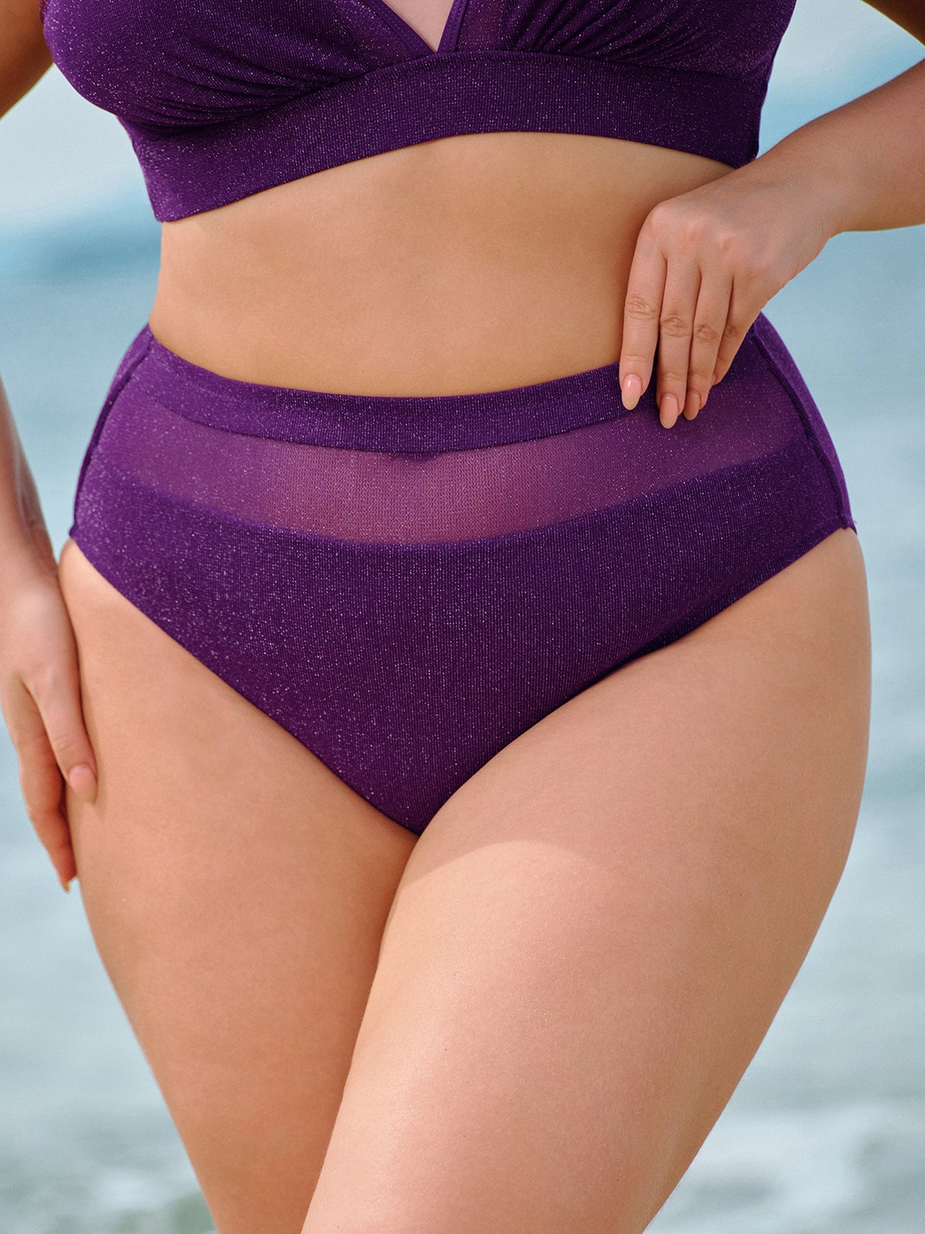 Women Knitted Nylon blended Bikini Bottoms Sustainable Plus Size Bikinis - BERLOOK