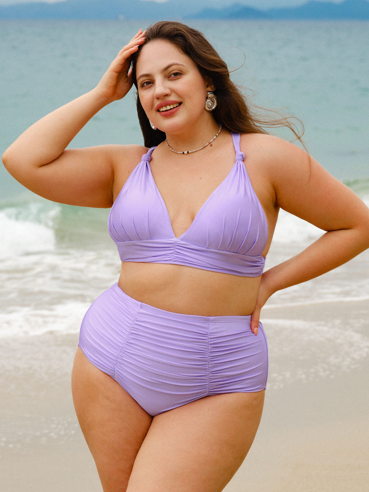 Women Knitted Nylon Blended Bikini Bottoms Sustainable Plus Size Bikinis - BERLOOK