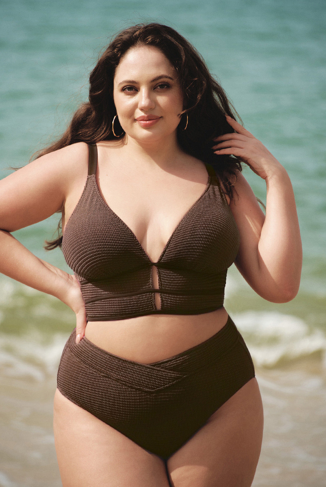 Women Knitted Nylon blended Bikini Bottoms Sustainable Plus Size Tankinis - BERLOOK