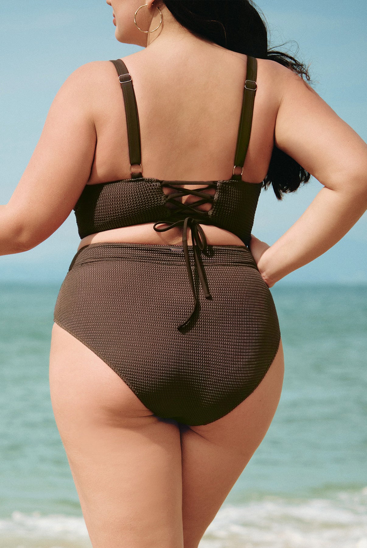 Women Knitted Nylon blended Bikini Bottoms Sustainable Plus Size Tankinis - BERLOOK