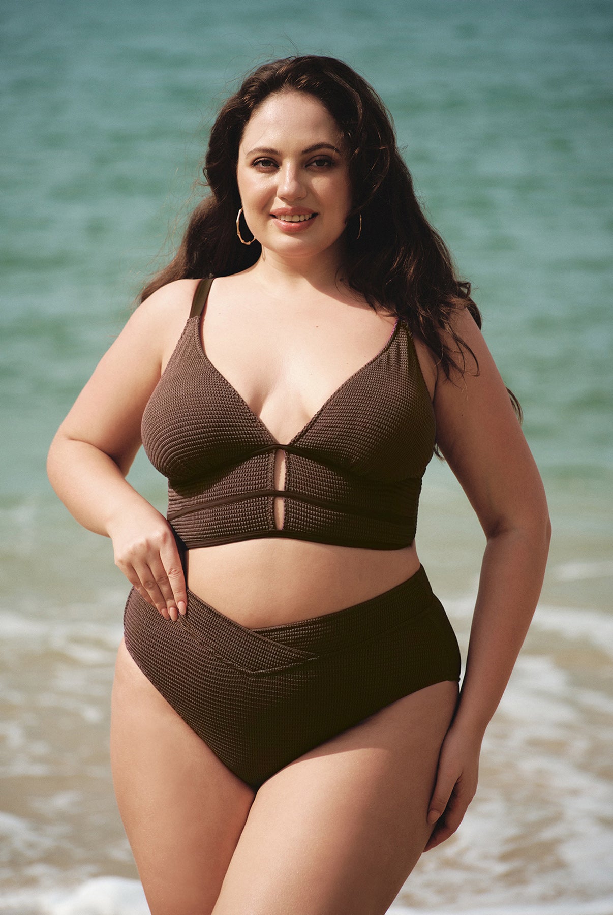 Women Knitted Nylon blended Bikini Bottoms Sustainable Plus Size Tankinis - BERLOOK