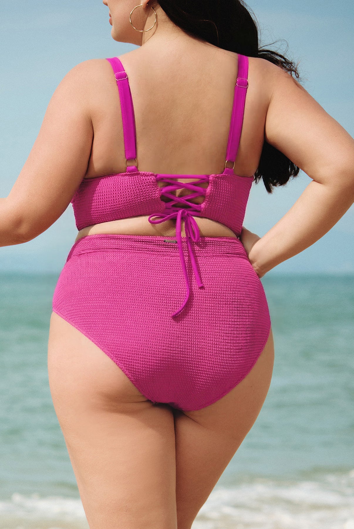 Women Knitted Nylon blended Bikini Bottoms Sustainable Plus Size Tankinis - BERLOOK