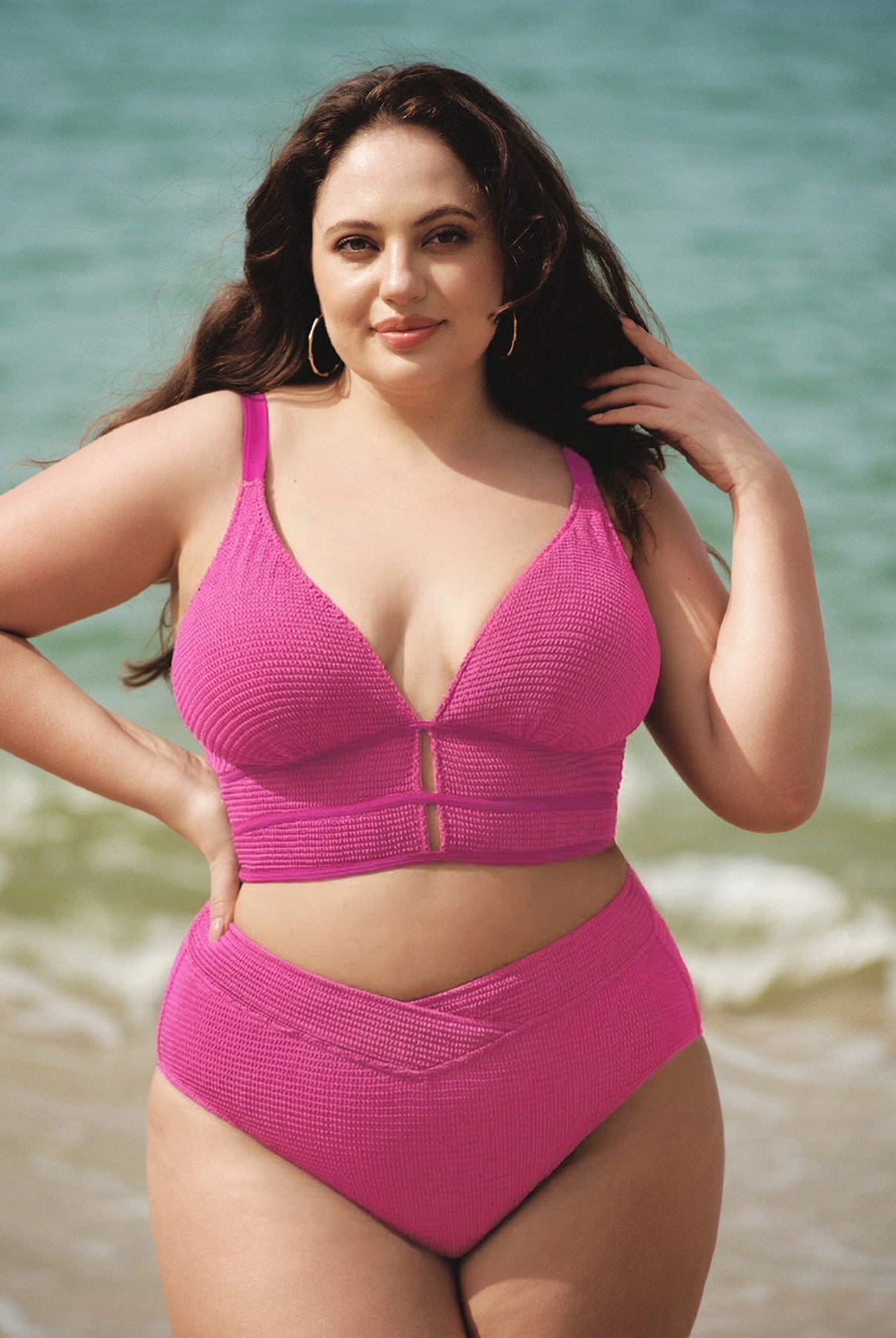 Women Knitted Nylon blended Bikini Bottoms Sustainable Plus Size Tankinis - BERLOOK