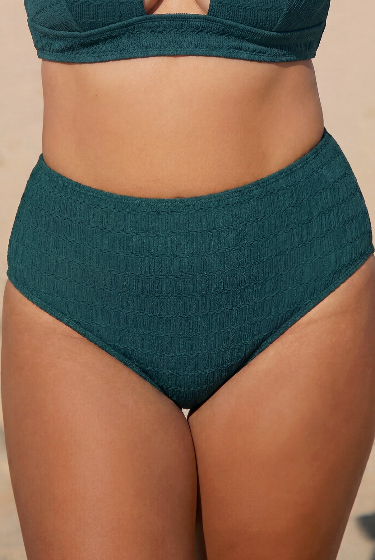 Women Knitted Nylon blended Bikini Bottoms Sustainable Plus Size Tankinis - BERLOOK