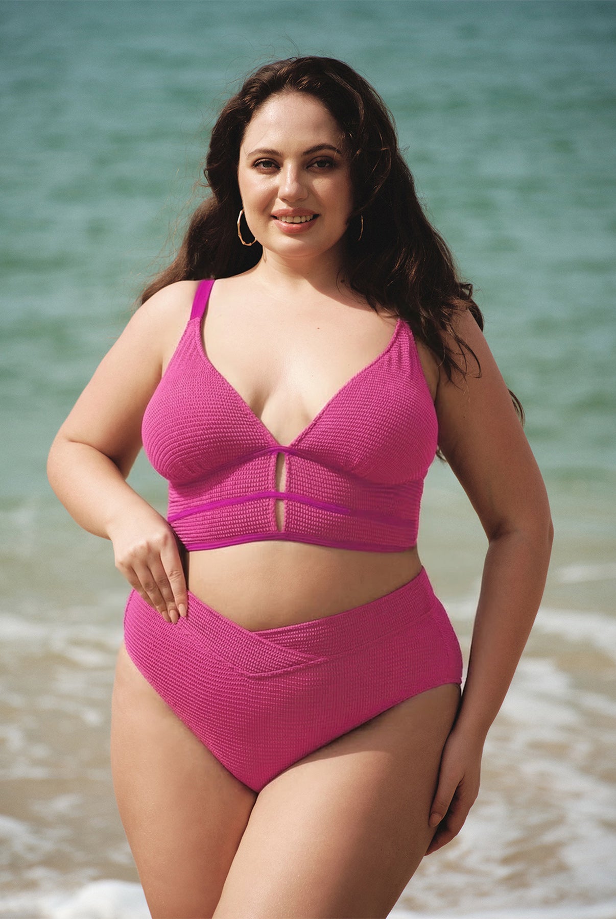 Women Knitted Nylon blended Bikini Bottoms Sustainable Plus Size Tankinis - BERLOOK