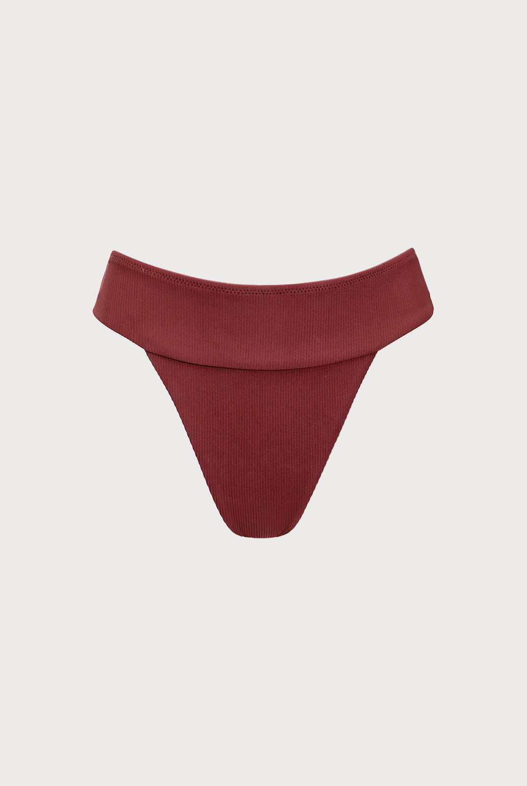 Women Knitted Nylon blended Bikini Bottoms Wine Red Sustainable Bikinis - BERLOOK