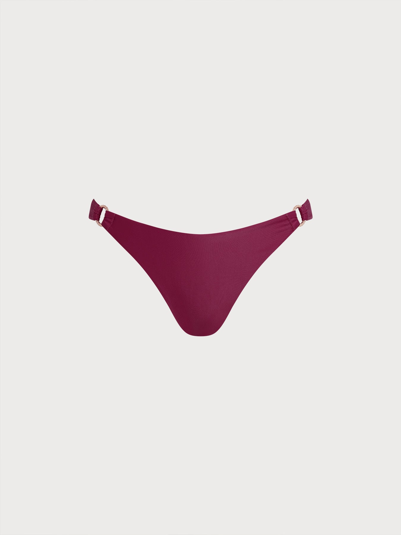 Women Knitted Nylon blended Bikini Bottoms Wine Red Sustainable Bikinis - BERLOOK