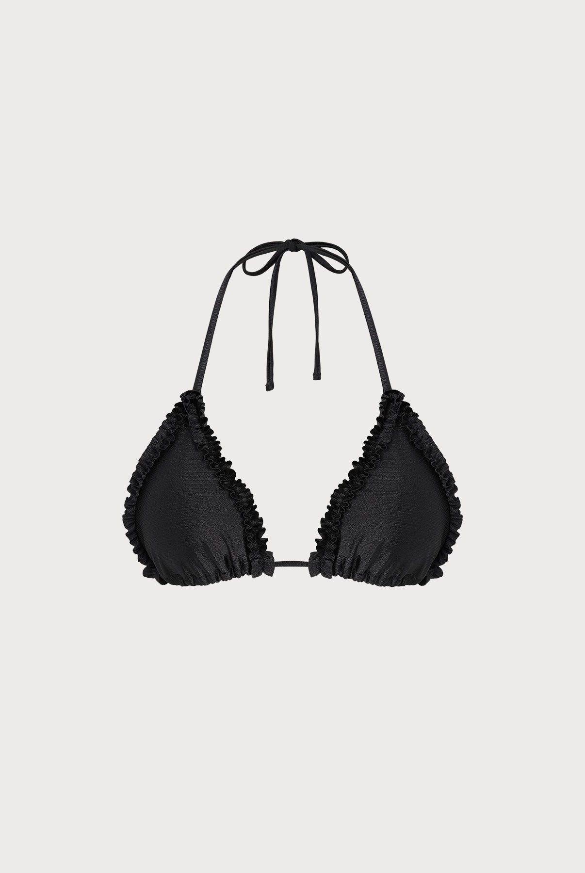 Women Knitted Nylon blended Bikini Tops Black Sustainable Bikinis - BERLOOK