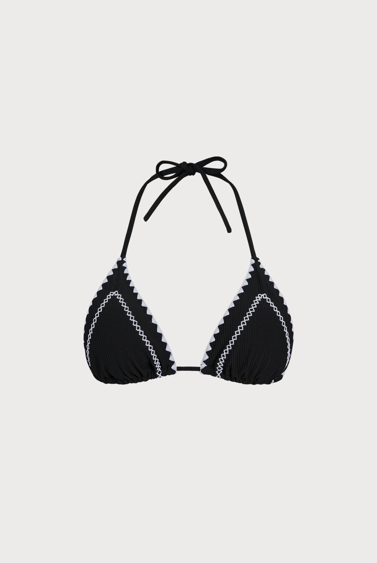 Women Knitted Nylon blended Bikini Tops Black Sustainable Bikinis - BERLOOK