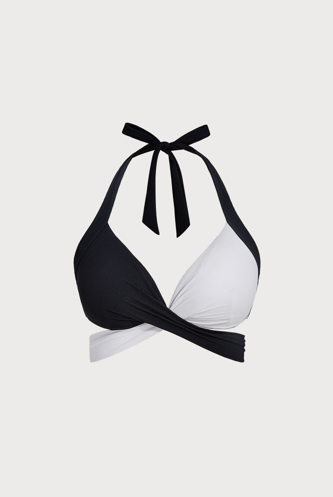 Women Knitted Nylon blended Bikini Tops Black Sustainable Plus Size Bikinis - BERLOOK