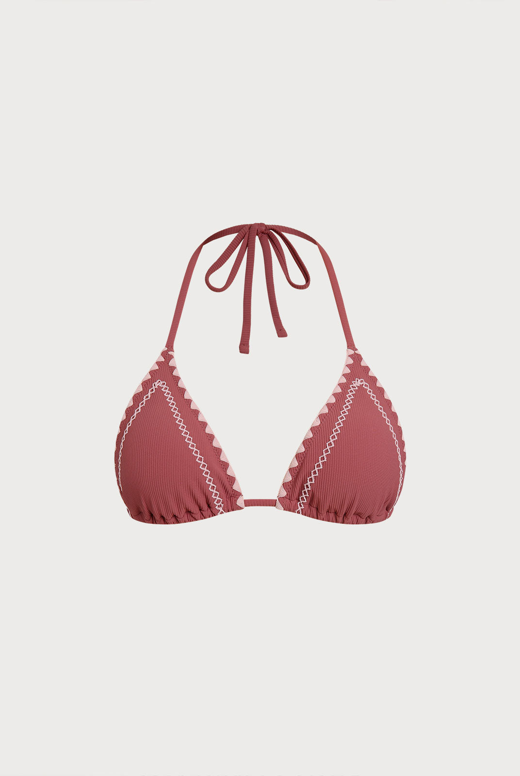 Women Knitted Nylon blended Bikini Tops Brick Red Sustainable Bikinis - BERLOOK