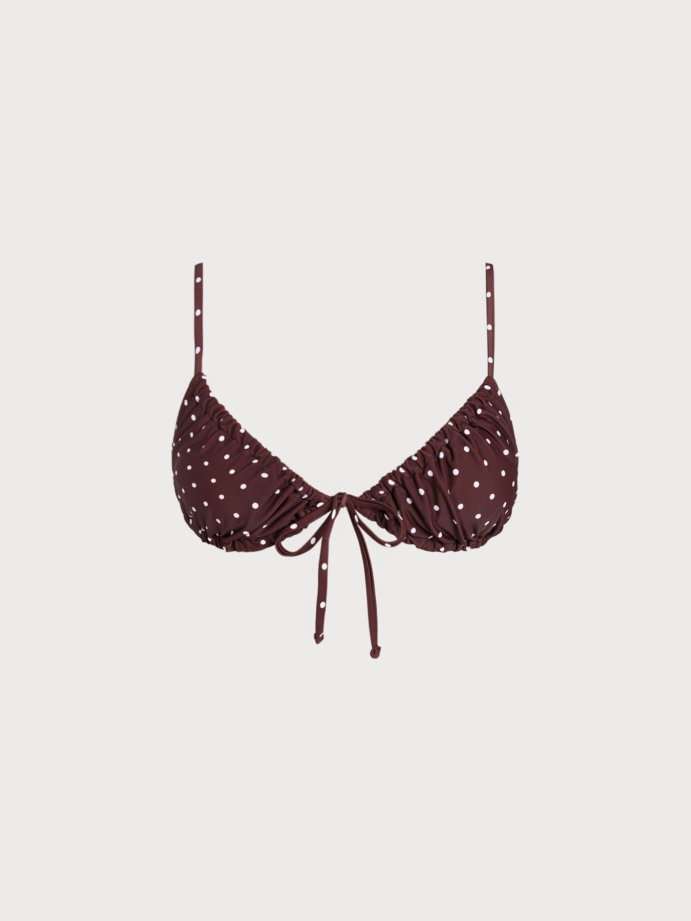 Women Knitted Nylon blended Bikini Tops Brown Sustainable Bikinis - BERLOOK