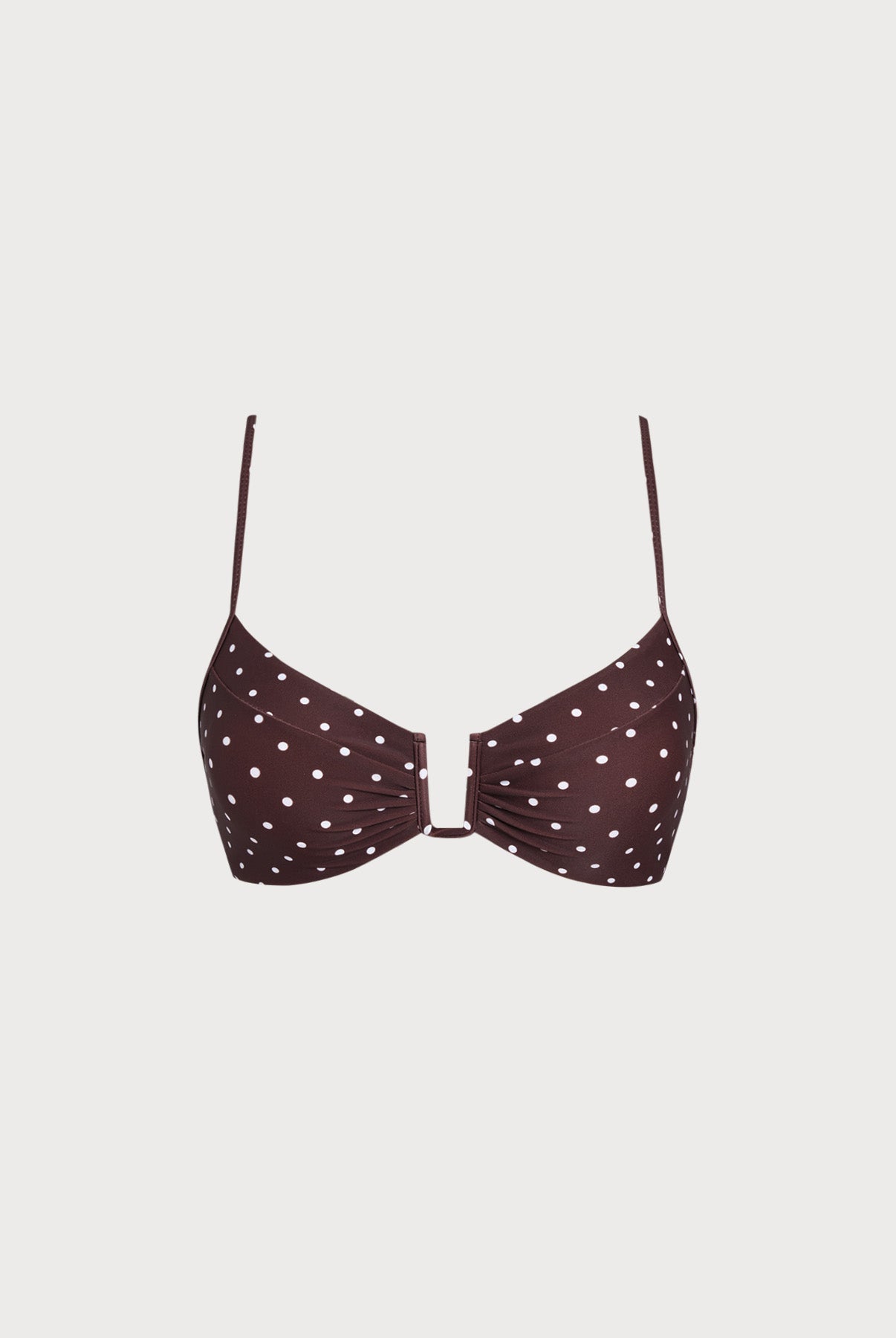 Women Knitted Nylon blended Bikini Tops Brown Sustainable Bikinis - BERLOOK