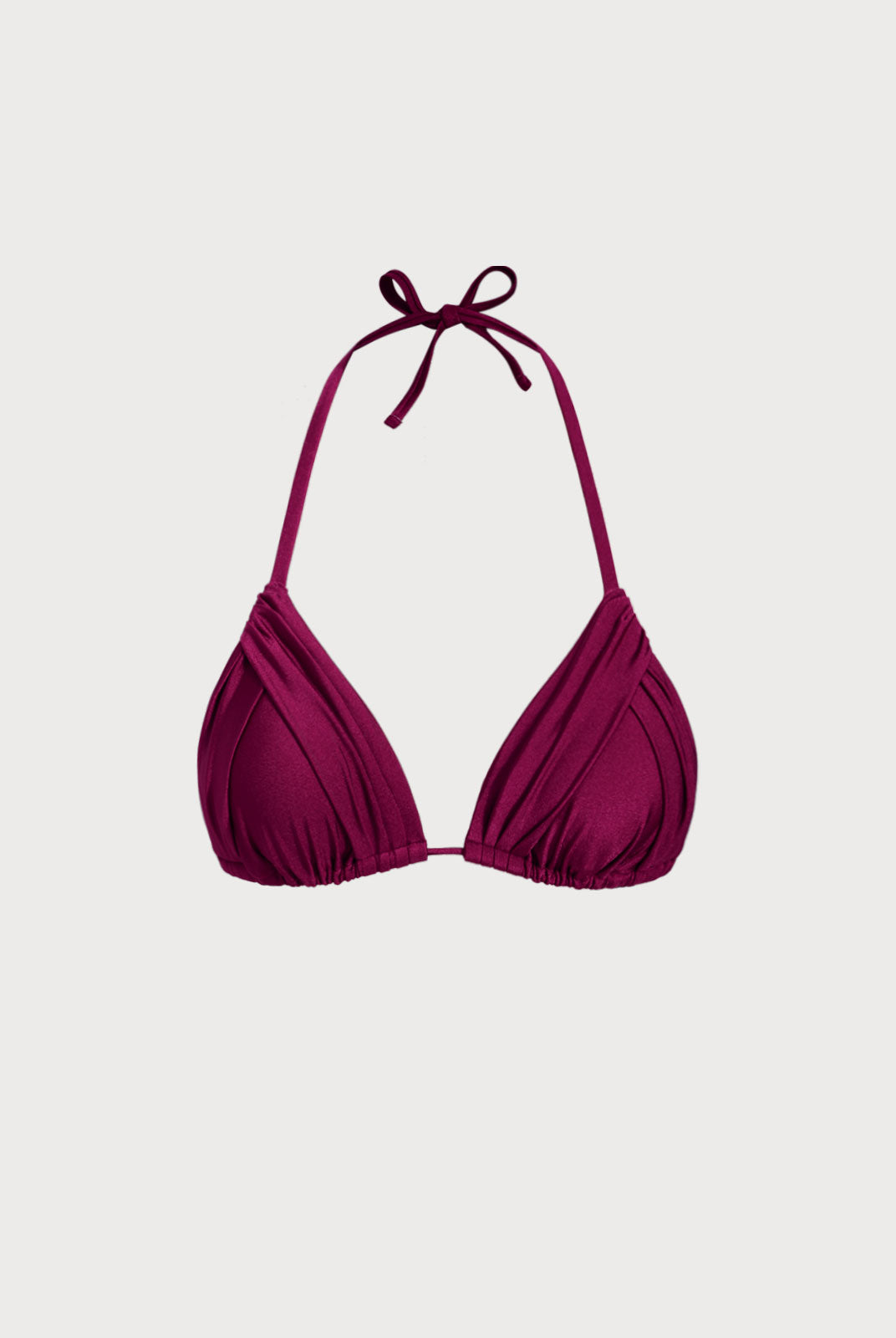 Women Knitted Nylon Blended Bikini Tops Burgundy Sustainable Bikinis - BERLOOK