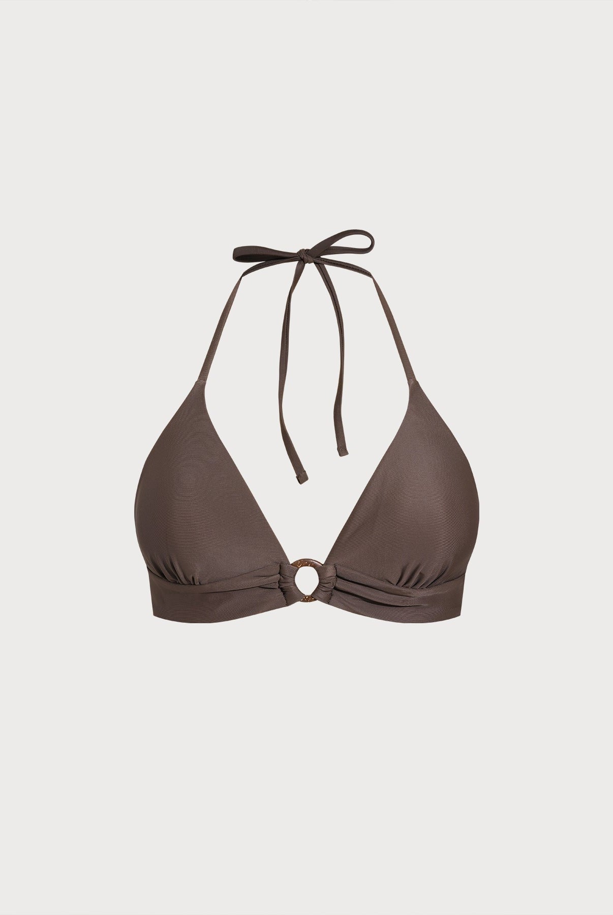 Women Knitted Nylon blended Bikini Tops Dark Coffee Sustainable Bikinis - BERLOOK