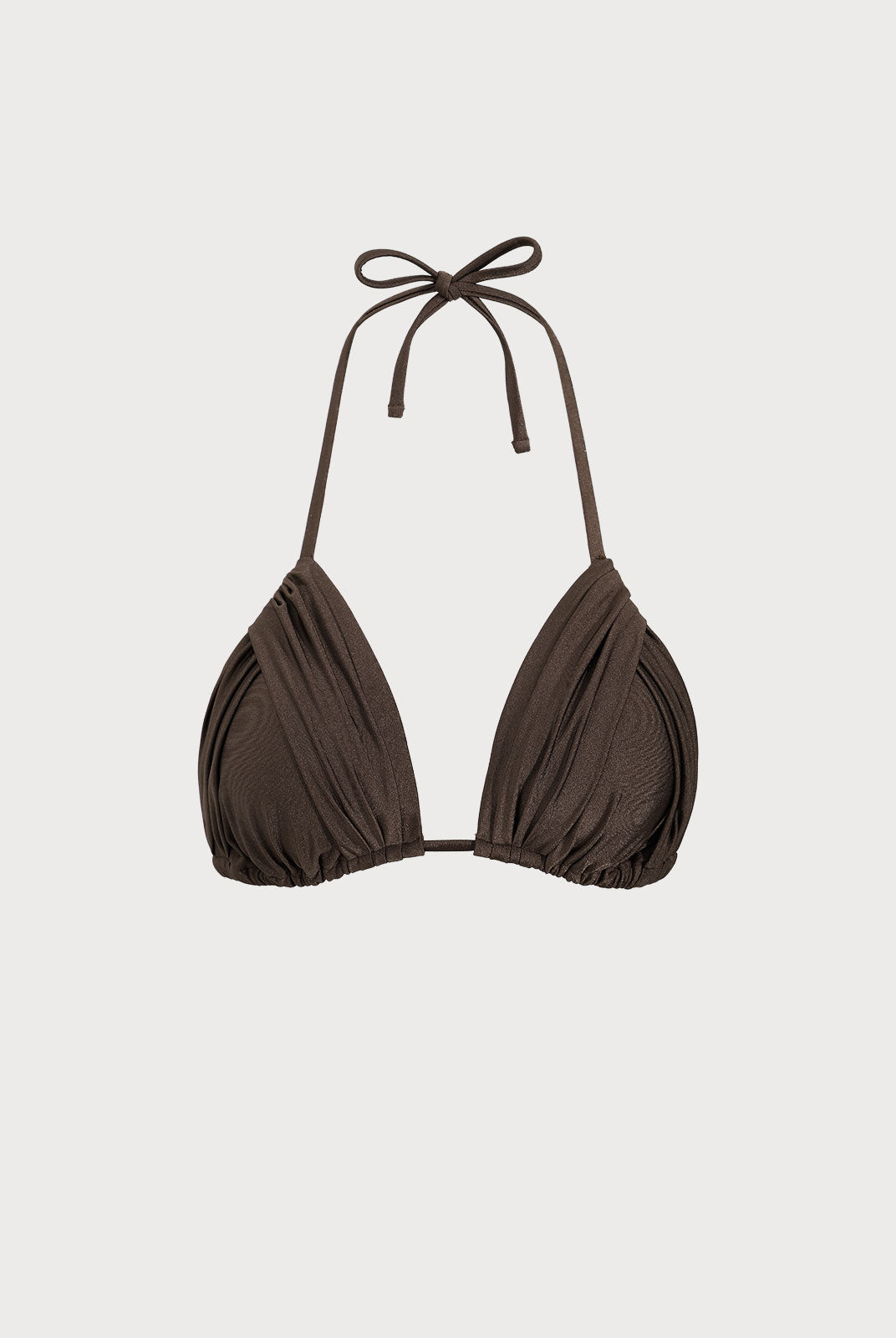 Women Knitted Nylon blended Bikini Tops Dark Coffee Sustainable Bikinis - BERLOOK