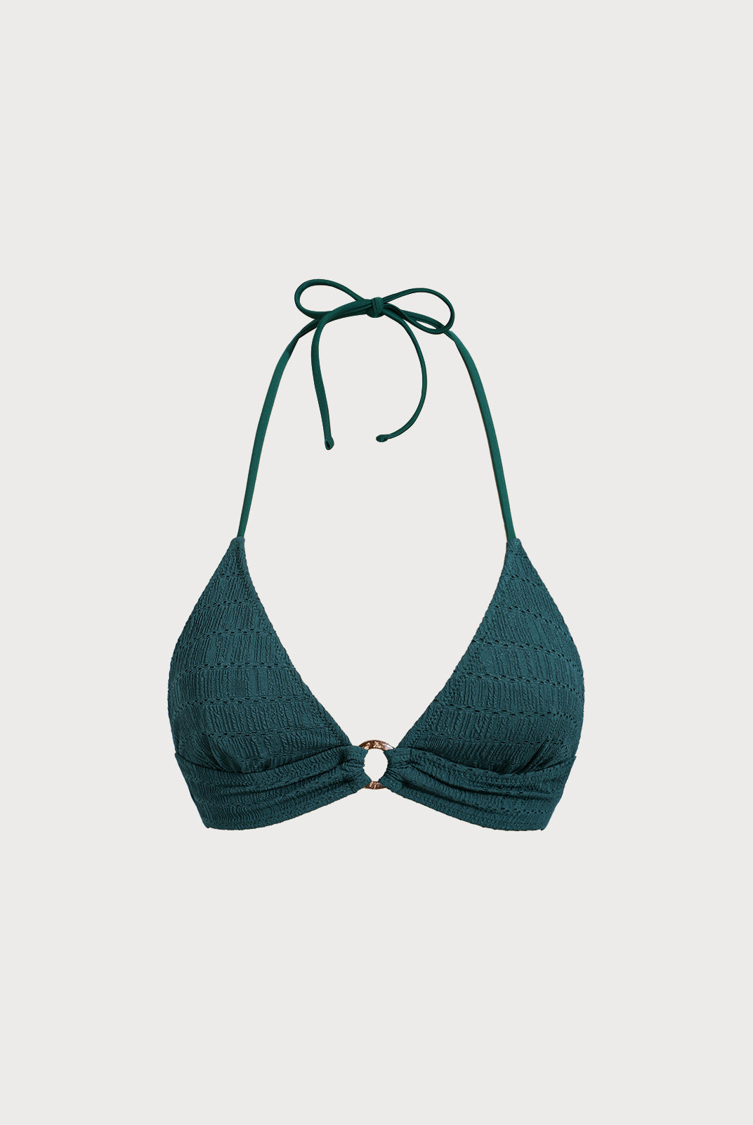 Women Knitted Nylon blended Bikini Tops Dark Green Sustainable Bikinis - BERLOOK