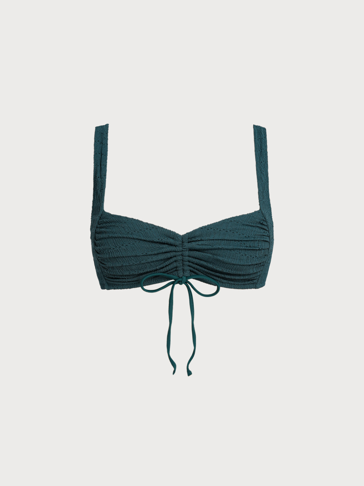 Women Knitted Nylon blended Bikini Tops Dark Green Sustainable Bikinis - BERLOOK