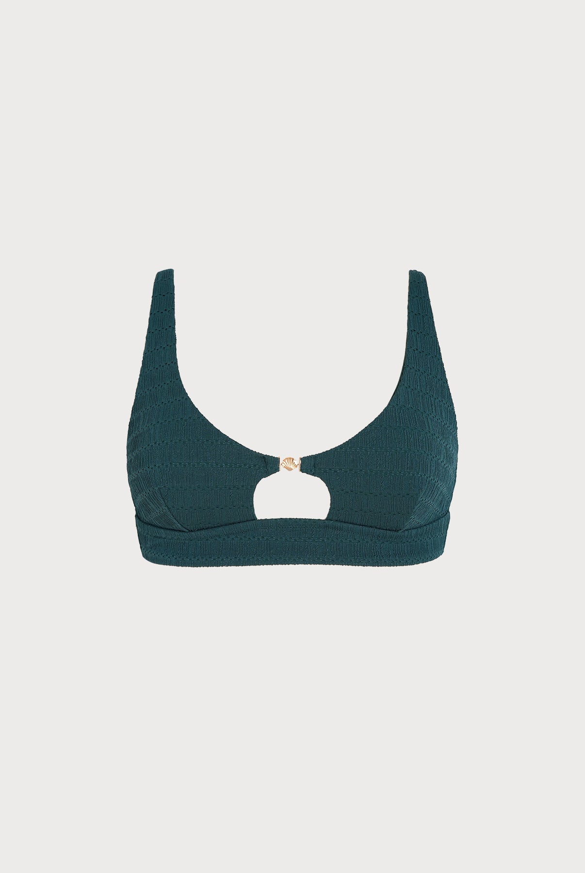 Women Knitted Nylon blended Bikini Tops Dark Green Sustainable Plus Size Bikinis - BERLOOK