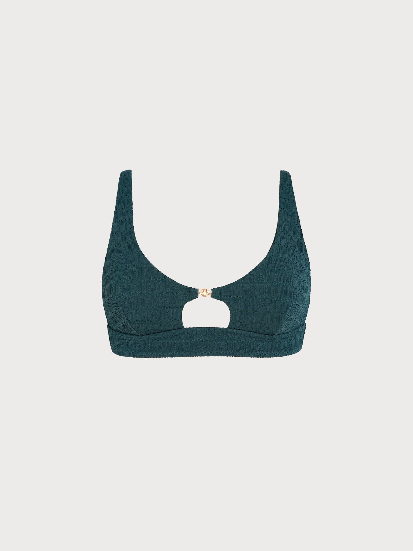 Women Knitted Nylon blended Bikini Tops Dark Green Sustainable Plus Size Bikinis - BERLOOK