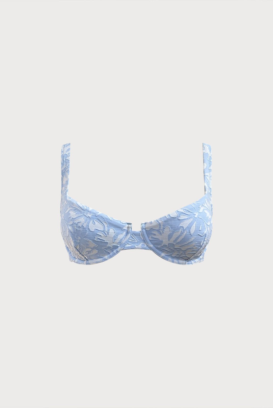 Women Knitted Nylon blended Bikini Tops Light Blue Sustainable Bikinis - BERLOOK