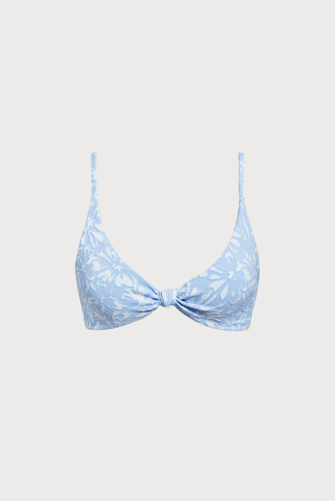 Women Knitted Nylon blended Bikini Tops Light Blue Sustainable Bikinis - BERLOOK