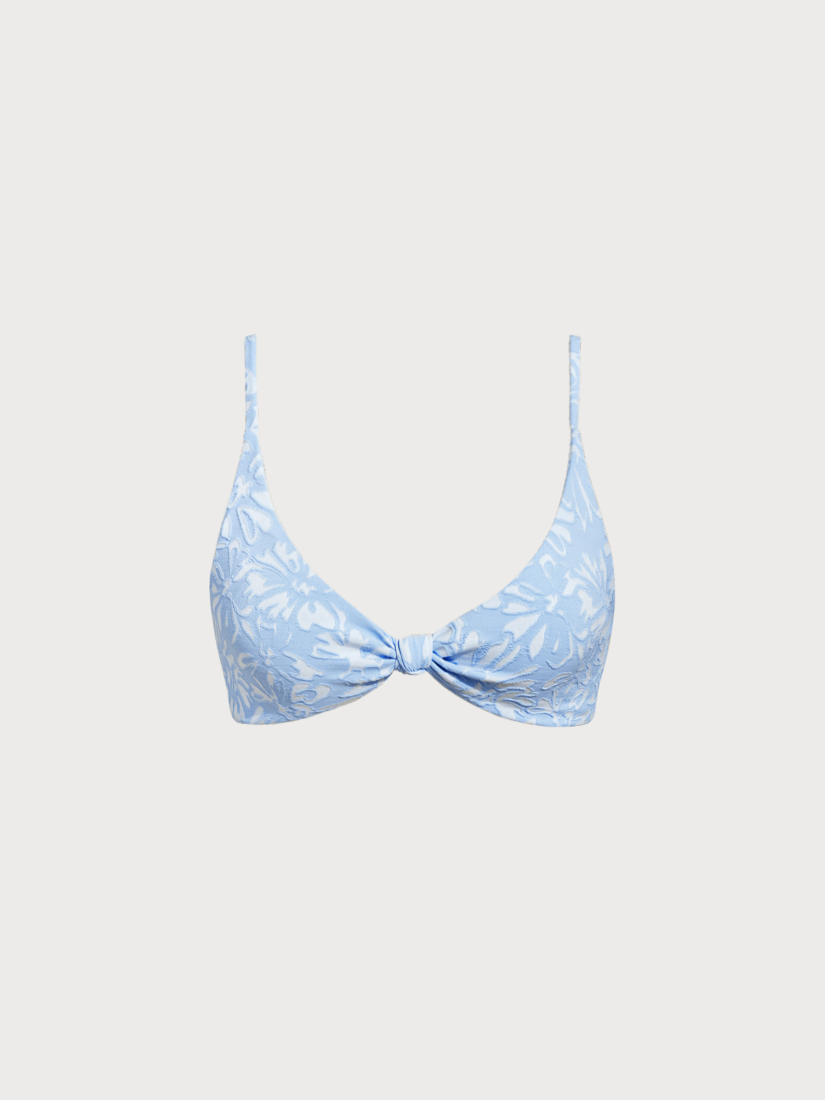 Women Knitted Nylon blended Bikini Tops Light Blue Sustainable Bikinis - BERLOOK
