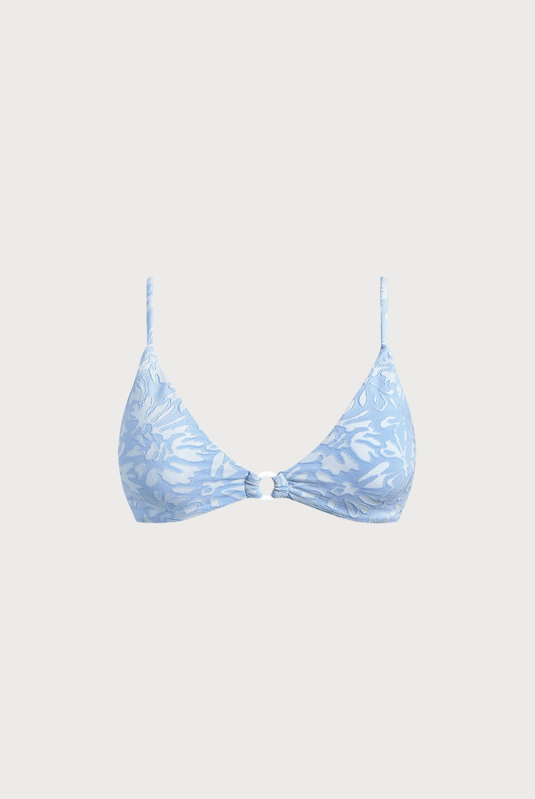 Women Knitted Nylon blended Bikini Tops Light Blue Sustainable Bikinis - BERLOOK
