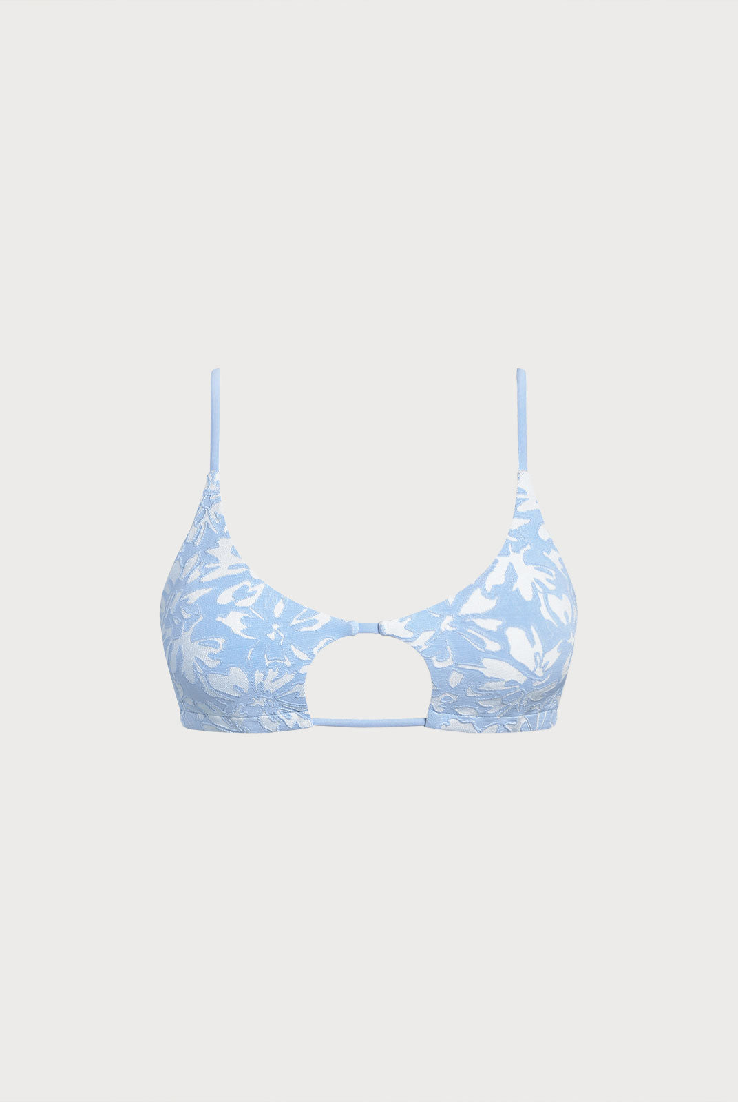 Women Knitted Nylon blended Bikini Tops Light Blue Sustainable Bikinis - BERLOOK