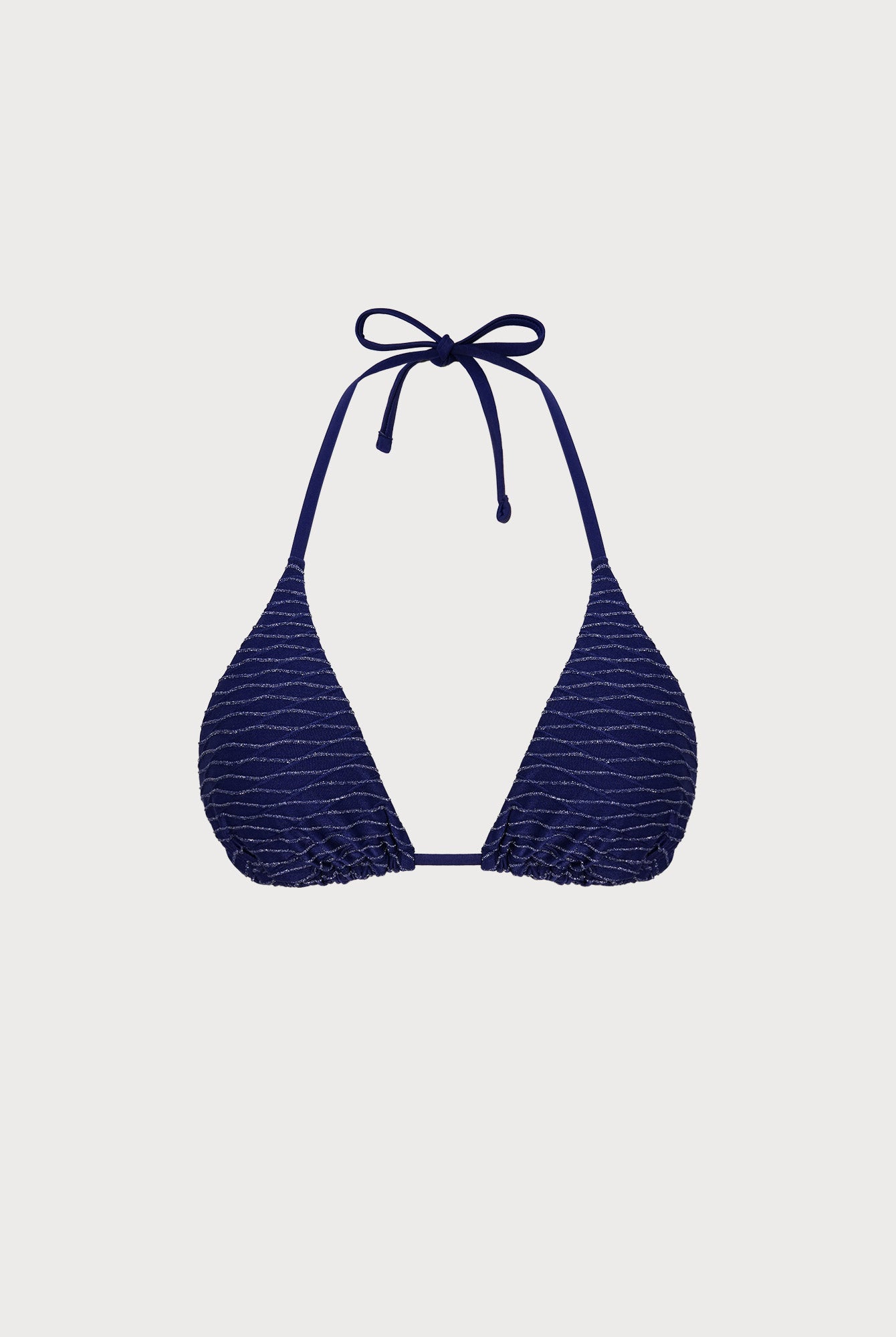 Women Knitted Nylon blended Bikini Tops Navy Sustainable - BERLOOK