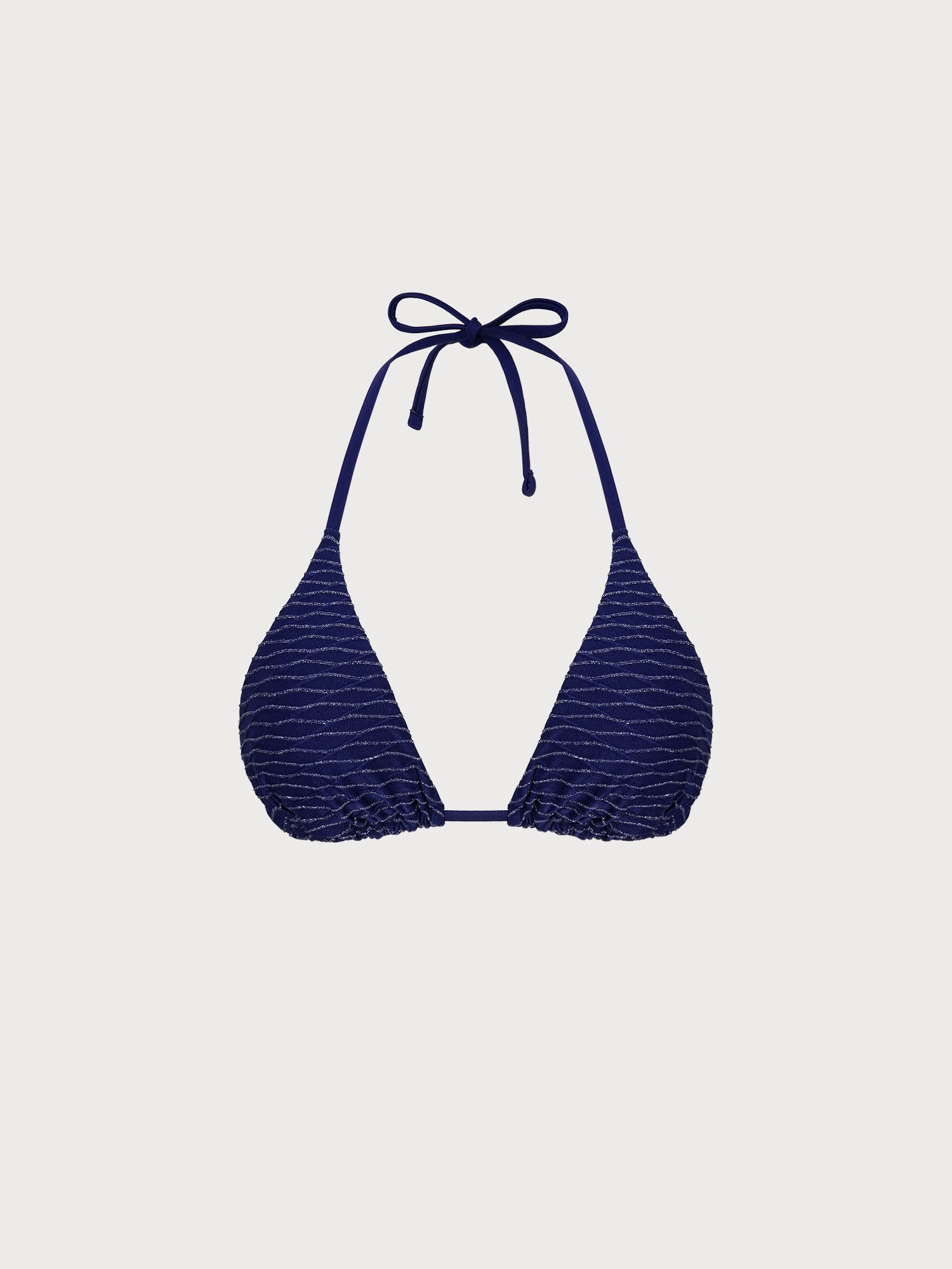 Women Knitted Nylon blended Bikini Tops Navy Sustainable - BERLOOK