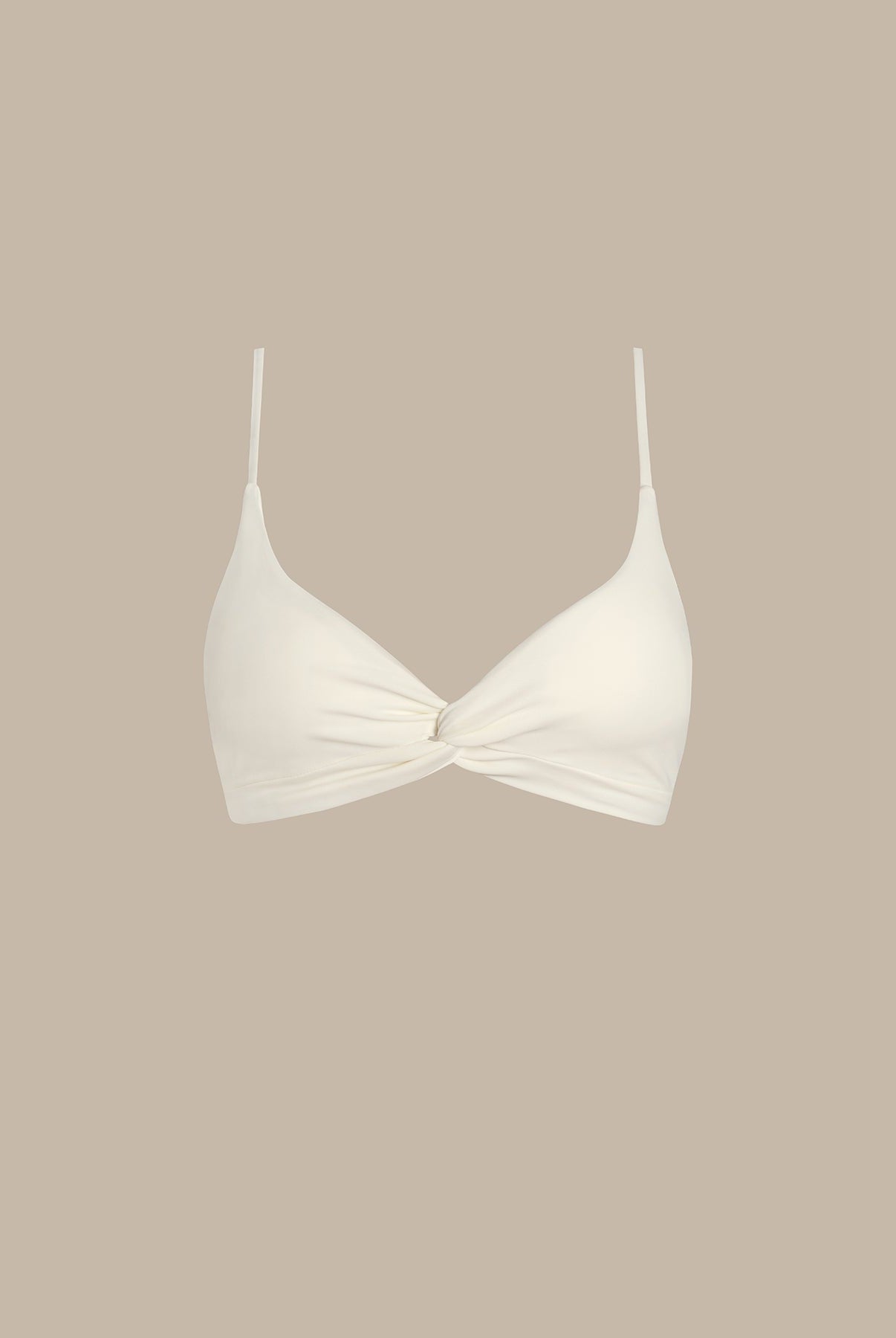 Women Knitted Nylon blended Bikini Tops Off White Sustainable Bikinis - BERLOOK