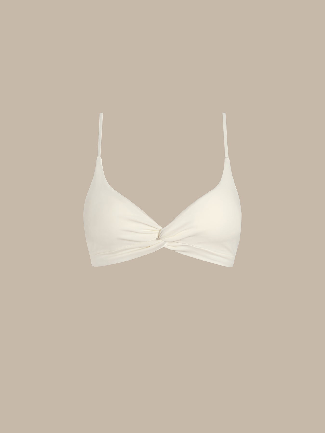 Women Knitted Nylon blended Bikini Tops Off White Sustainable Bikinis - BERLOOK
