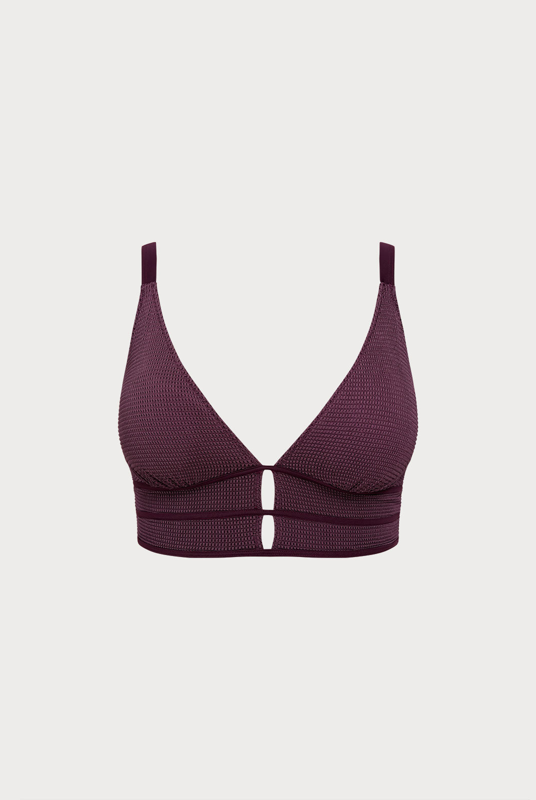 Women Knitted Nylon blended Bikini Tops Purple Sustainable Plus Size Tankinis - BERLOOK