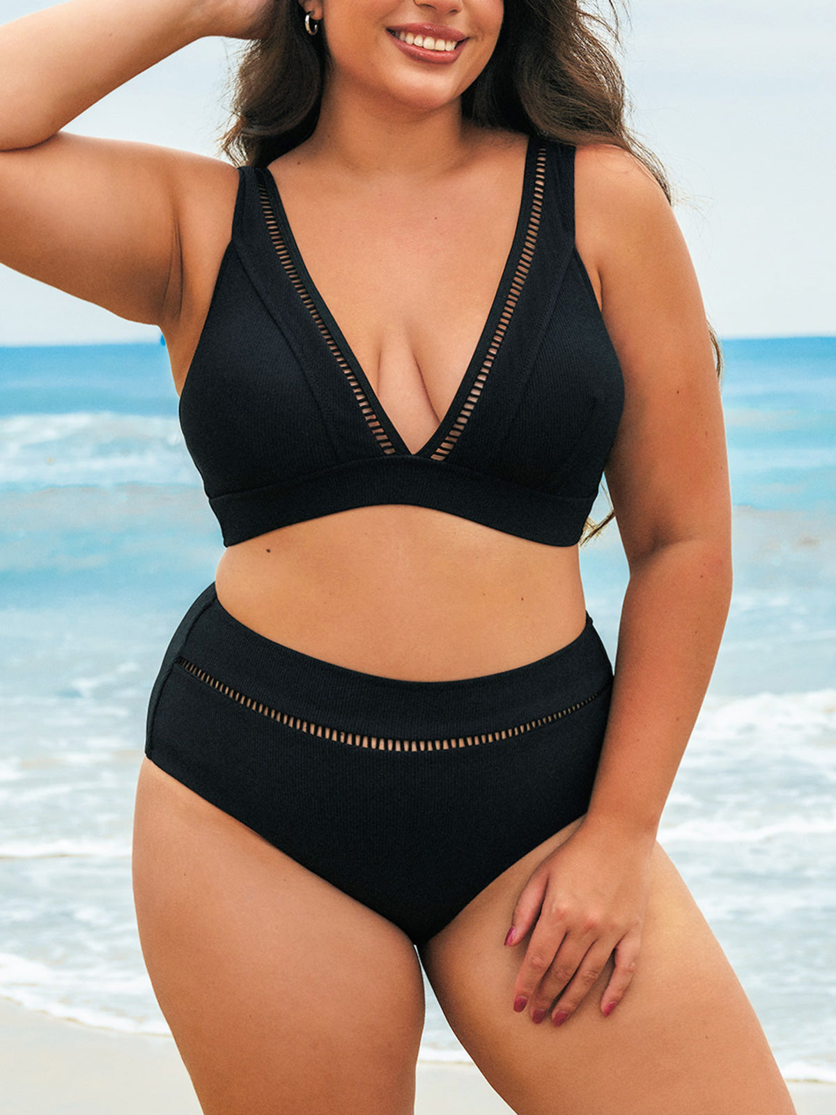 Women Knitted Nylon blended Bikini Tops Sustainable Plus Size Bikinis - BERLOOK