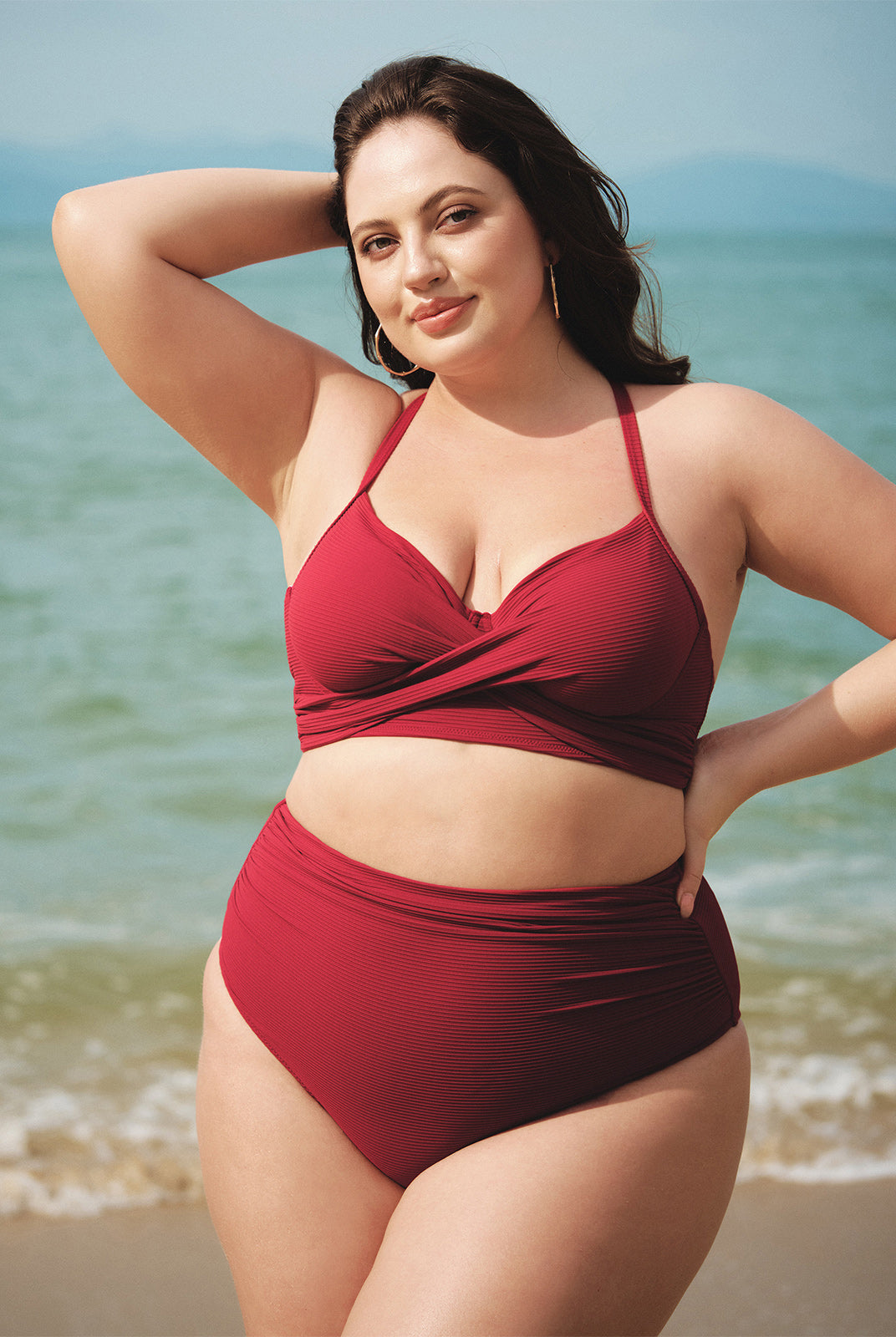 Women Knitted Nylon blended Bikini Tops Sustainable Plus Size Bikinis - BERLOOK