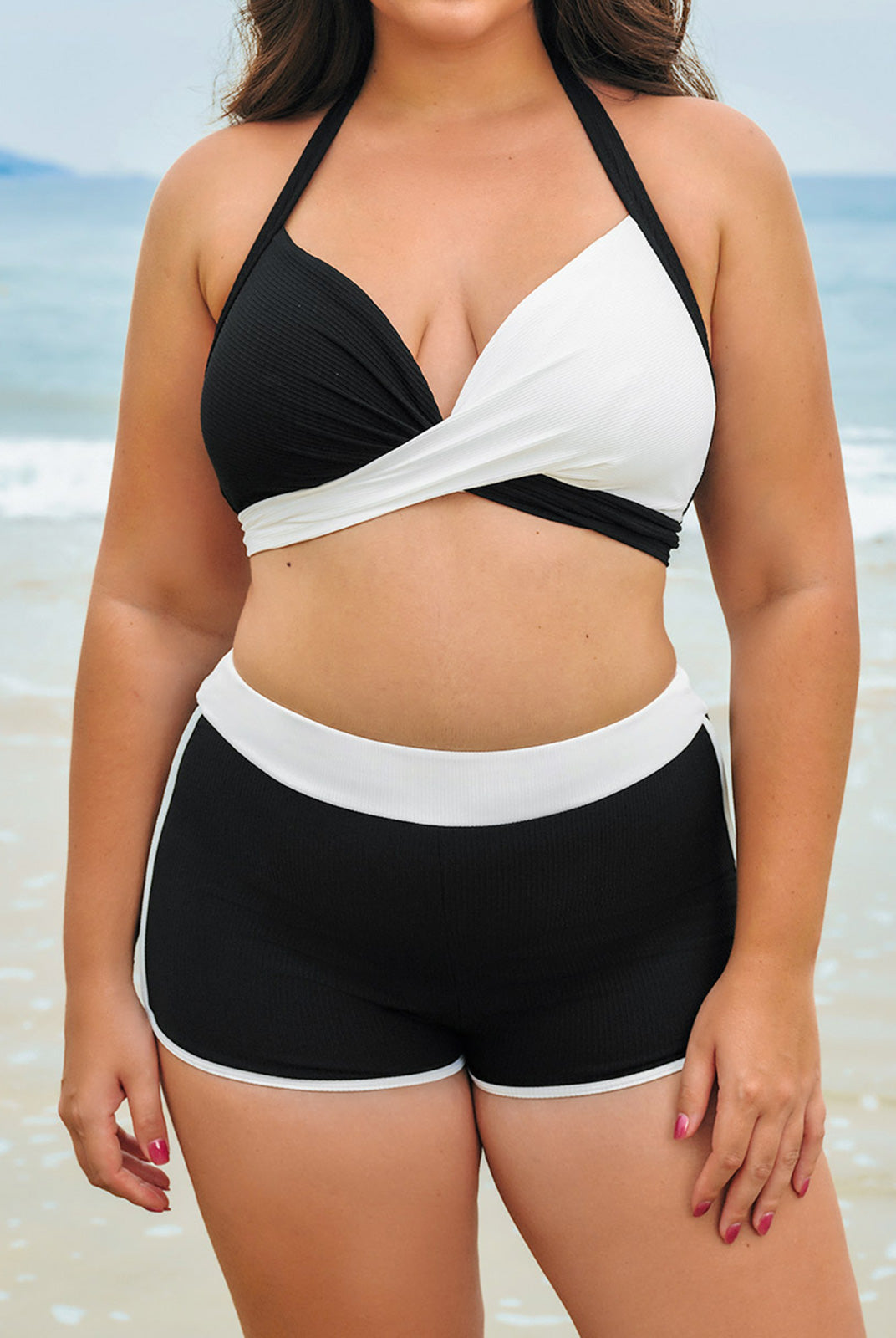 Women Knitted Nylon blended Bikini Tops Sustainable Plus Size Bikinis - BERLOOK