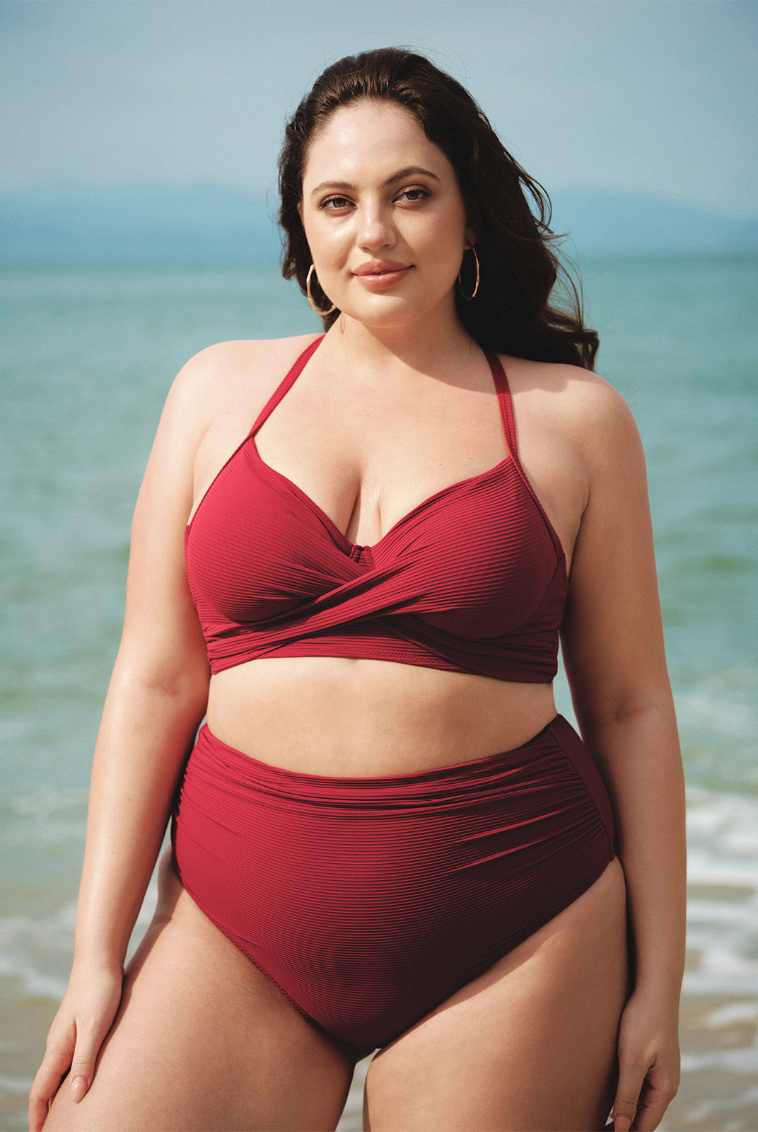 Women Knitted Nylon blended Bikini Tops Sustainable Plus Size Bikinis - BERLOOK