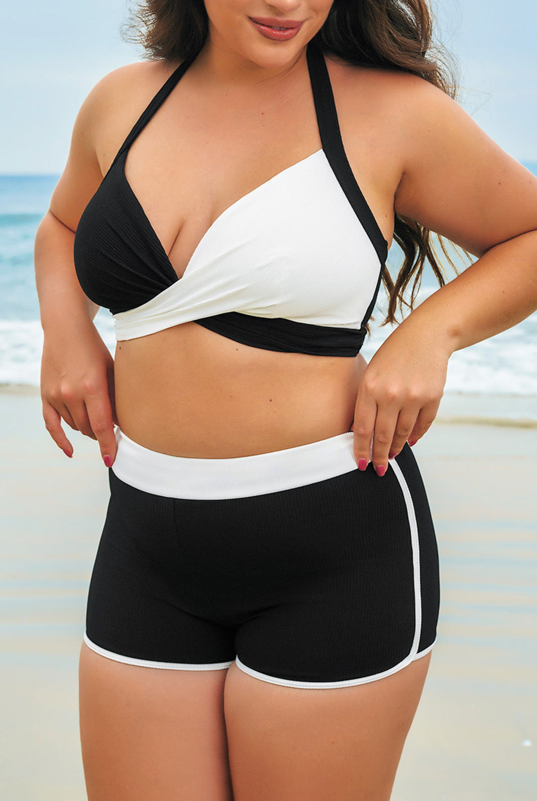 Women Knitted Nylon blended Bikini Tops Sustainable Plus Size Bikinis - BERLOOK
