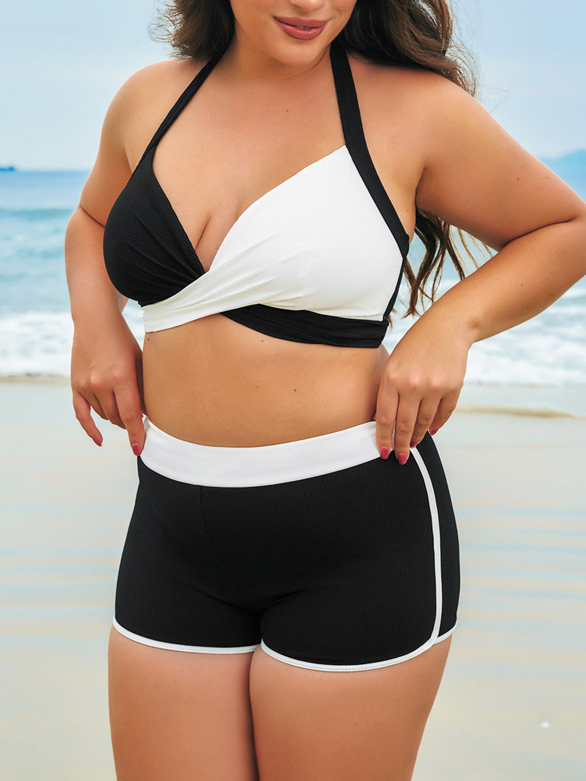 Women Knitted Nylon blended Bikini Tops Sustainable Plus Size Bikinis - BERLOOK