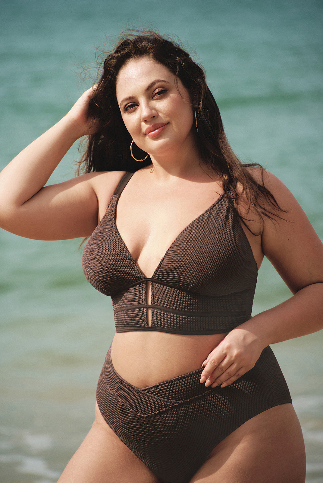 Women Knitted Nylon blended Bikini Tops Sustainable Plus Size Tankinis - BERLOOK