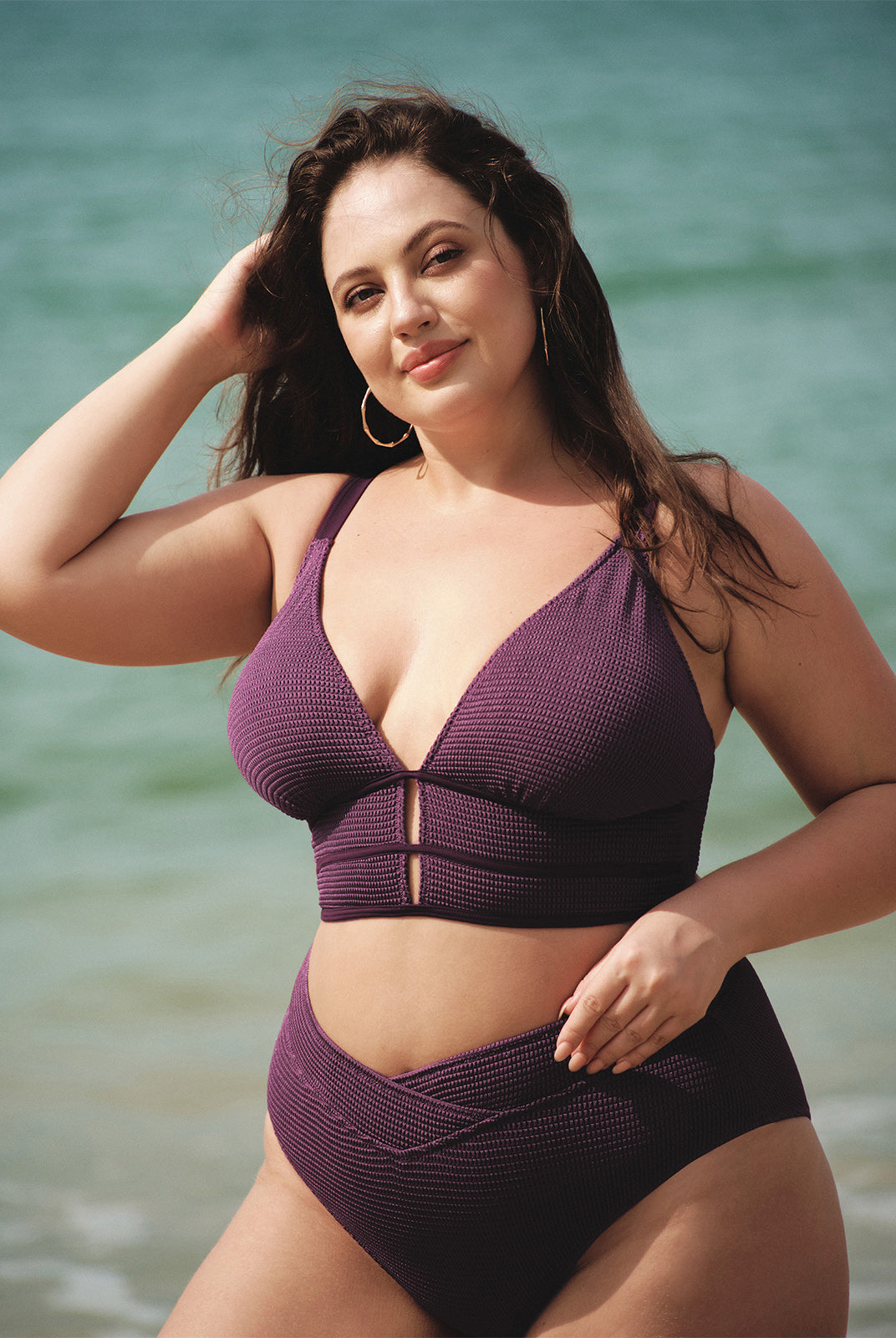 Women Knitted Nylon blended Bikini Tops Sustainable Plus Size Tankinis - BERLOOK