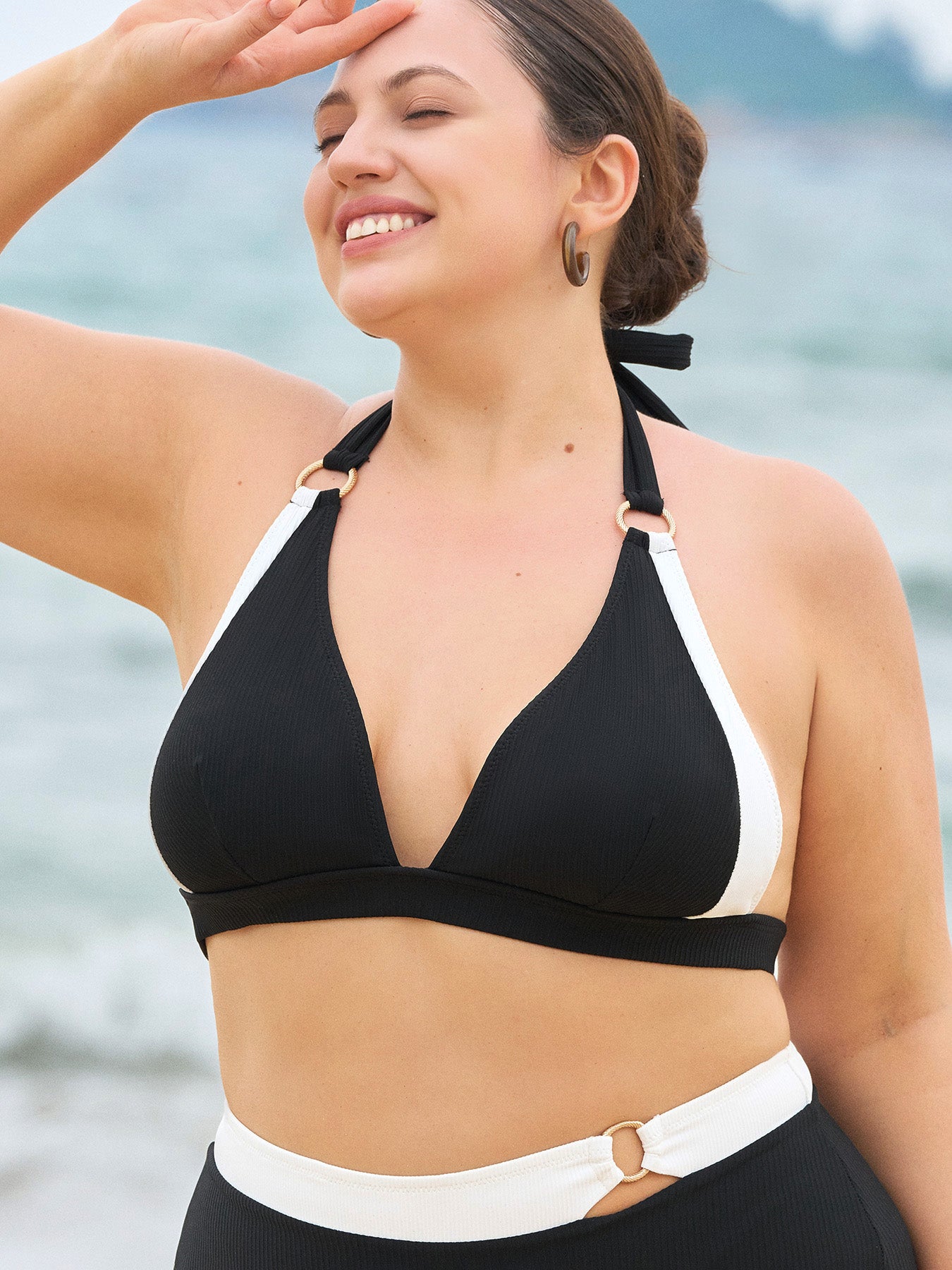 Women Knitted Nylon blended Bikini Tops Sustainable Plus Size Tankinis - BERLOOK