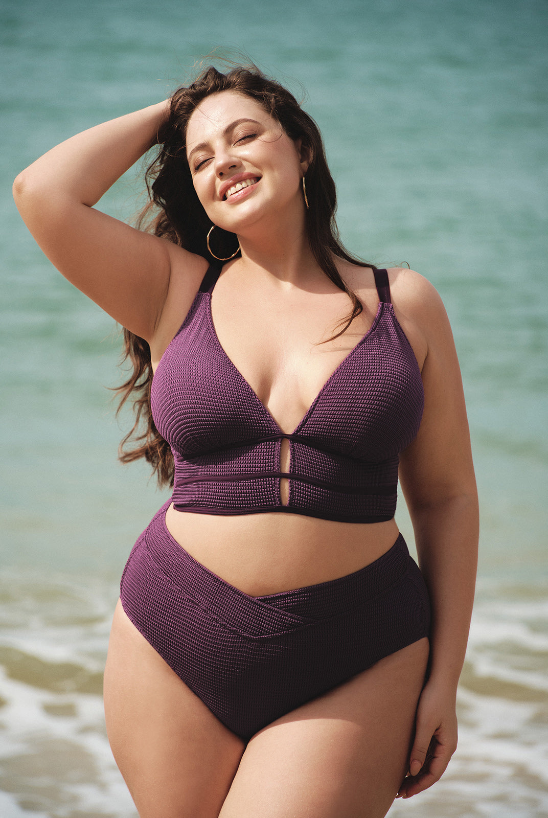 Women Knitted Nylon blended Bikini Tops Sustainable Plus Size Tankinis - BERLOOK