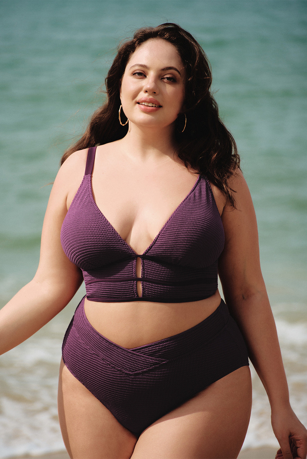 Women Knitted Nylon blended Bikini Tops Sustainable Plus Size Tankinis - BERLOOK