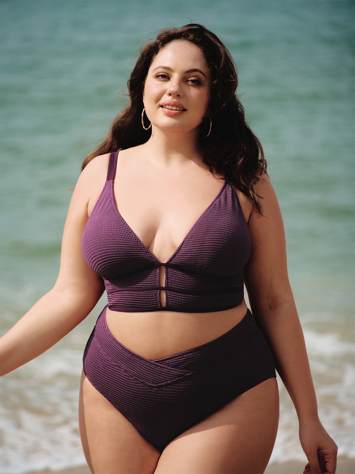 Women Knitted Nylon blended Bikini Tops Sustainable Plus Size Tankinis - BERLOOK