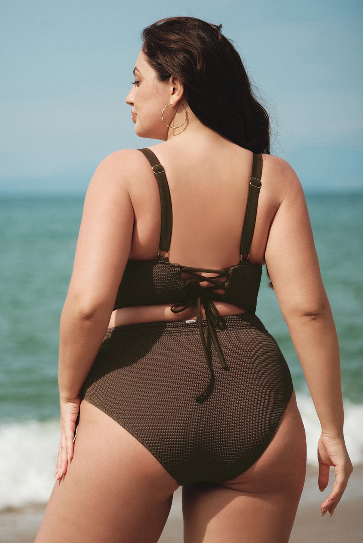 Women Knitted Nylon blended Bikini Tops Sustainable Plus Size Tankinis - BERLOOK